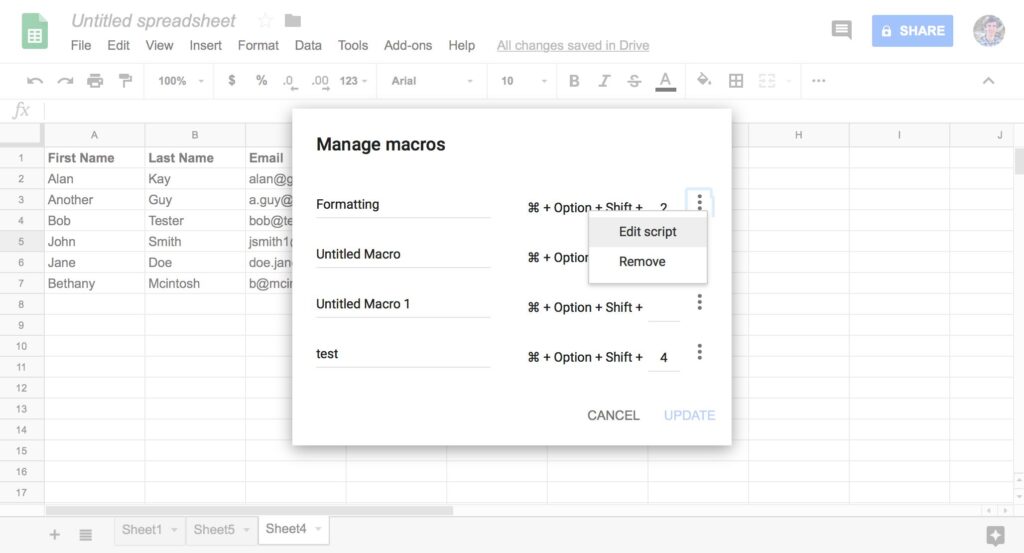 Comment utiliser des macros dans Google Sheet ? - DSI et chef de projet
